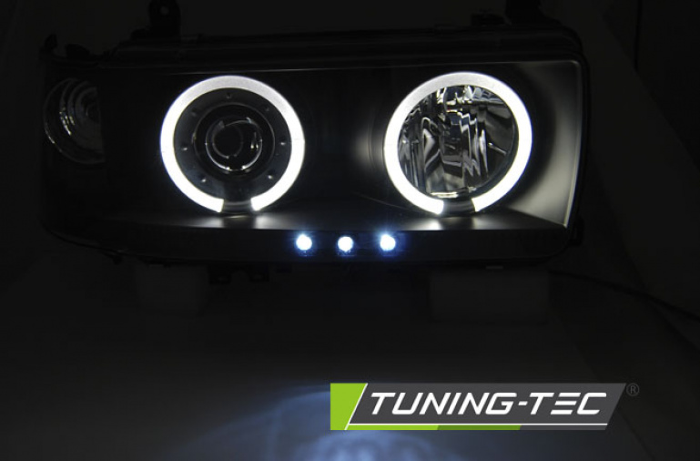 Upgrade Angel Eyes Scheinwerfer für Toyota Land Cruiser FJ80 90-97 schwarz